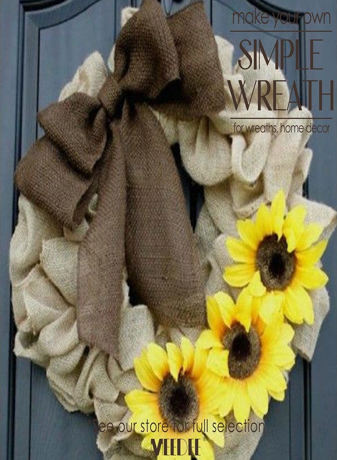 MEEDEE Brown Burlap Ribbon Wired 2.5 Inch x 10 Yards for Wreath Supplies Gift Wrapping Crafts - Image 5